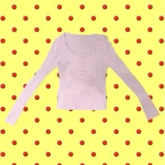Y2Kピンク長袖クロップドセーター