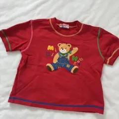 ミキハウス レトロ　くま　赤 Tシャツ 90
