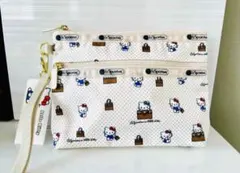 レスポートサック　サンリオ　キティ　 2段ポーチ　ホワイト