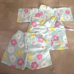 花柄甚平セット 90cm 水色