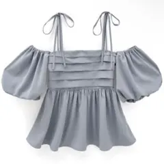 オフショルダー パフスリーブ トップス　GRL