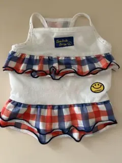 犬服 チェック柄 フリル付き 小型犬用 サイズ SMのサムネイル
