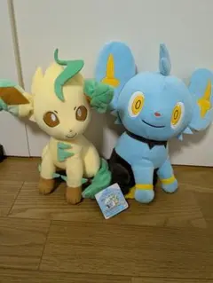 新品未使用☆ポケモン しっぽみてみて！でっかいぬいぐるみ〜コリンク・リーフィア〜