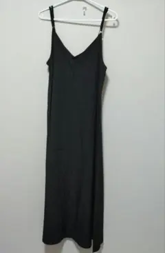 ☆ 黒　キャミソール　ロングワンピース　キャミワンピ