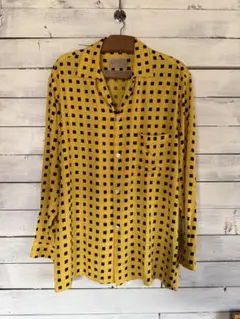 80s-90s Square Dot Open Collar Shirt