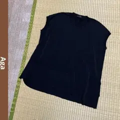 スコットクラブ系列　ヤマダヤ　Aga ニットベスト　薄手　ブラック　Fサイズ