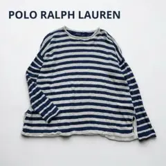 ポロ・ラルフローレン ニット カットソー ボーダー リネン混 マリン 薄手