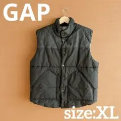 GAP ネイビー（デニム&ナイロン）ツートン ダウンベスト XL
