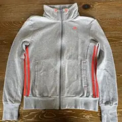 【美品】アディダス トラックジャケット L グレー×ネオンオレンジ 2014年製