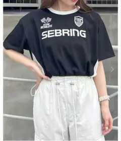 INGNI(イング) 裾ゴムスポーツロゴ配色Tシャツ