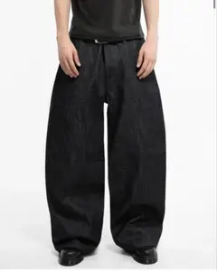 Menes ワイドシルエット デニムパンツ ダークグレーのサムネイル