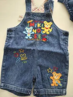 ミキハウス　ロンパース　オーバーオール　90レトロ