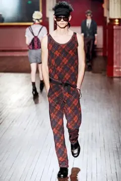 LANVIN PARIS 2010SSチェック柄ニットタンクトップ