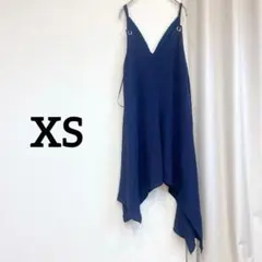 キャミワンピース 【XS】ネイビー フレアワンピース 夏服 春服 Ｖネック 無地