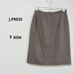 J.PRESS ジェイプレス　ウール100% スカート　F ブラウン　ひざ丈のサムネイル