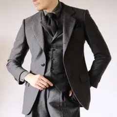 極美品GIORGIO ARMANIアルマーニフランネル3PスーツROYAL48