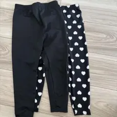 SHEINレギンスセット 2-3Y ブラック・ハート柄