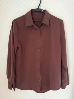 GU ブラウン 長袖シャツ Mサイズのサムネイル