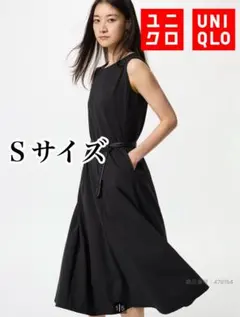UNIQLO 【丈長め】ウルトラストレッチワンピース / Sサイズ ブラック