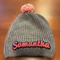 Samantha ロゴ入り ニット帽 ポンポン付き