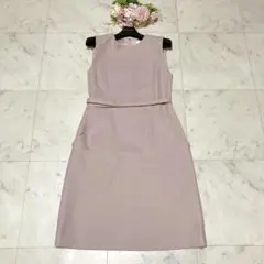 フォクシー　ワンピース　ベルト付き　ハンドステッチ　ピンク　38