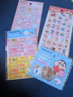 クレヨンしんちゃん タイルシール フレークシール ステッカー　おはじき　4点