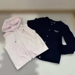 BeBe ベスト　ピンク　フリルパーカー　カーディガン　2点　110 120