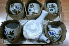 急須と湯呑み5個セット　昭和レトロ