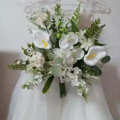 ブーケ ブートニア セット】結婚式 前撮り ウェディング ホワイト
