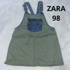 ZARA ミリタリー　デニム　ジャンバースカートのサムネイル