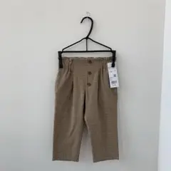 【新品タグ付】タックテーパードパンツ　ブラウン　90㎝　GU