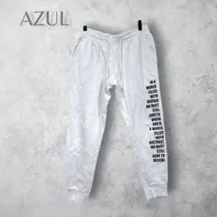【AZUL by MOUSSY アズール】　ロゴプリント　スウェットパンツ　白