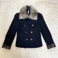 ファーコート ショート丈 黒