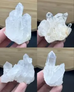 お得セット　天然水晶クラスター　原石　パワーストーン浄化　4点セット