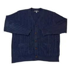 croft&barrow クラフトアンドバロー ニットカーディガン ネイビー L