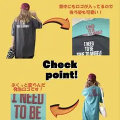 しまむら 大きいサイズ ロゴTシャツロングワンピース みきっぺコラボ！