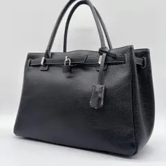 美品】傳濱野 den HAMANO ミーティア グレージュ レザートートバッグ