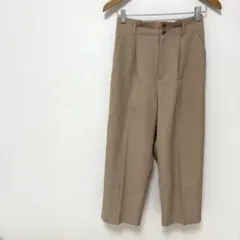 【グラシア】ウエストゴムスラックスパンツ　L　肌色ベージュ系　裏地あり　通勤