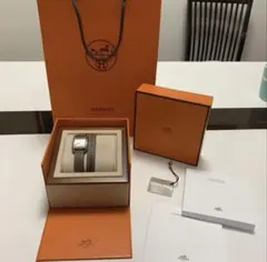 HERMES 置時計 シルバー メタル レザー 時計 手巻き - メルカリ