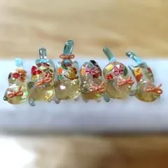 No.315　レジン道　猫　秋柄　6匹セット