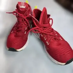 【中古品】正規品ZUMBA トレーニングシューズ レッドサイズ6.5