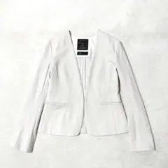 リフレクト　匠ジャケット　ノーカラー　コットン　白　アイボリー　日本製　9号