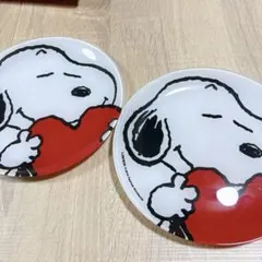 スヌーピー イラスト 皿 プレート ２枚セット 食器 強化ガラス