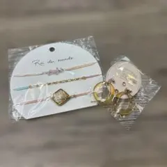 Roi du monde ブレスレット3本とピアスセット