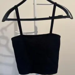 ラメ入り黒ストラップビスチェ