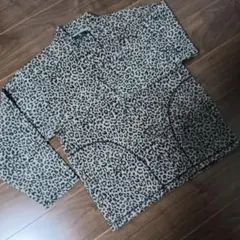 IY BASICS フリース ヒョウ柄 長袖トップス M