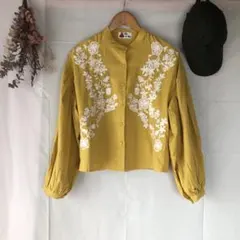 ブラウス マスタード