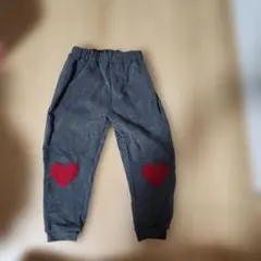 ハートワッペン付き ロングパンツ