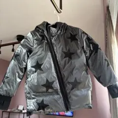 nununu シルバー 星柄 ダウンコート