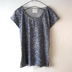美品　RAY BEAMS／レイビームス　フレンチスリーブ　ヒョウ柄Tシャツ　Mのサムネイル